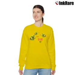 Women’s Budweiser Frogs Mascot 90s King Of Beers Relaxed Sweatshirt in yellow | Soft, Laid-Back Vibe