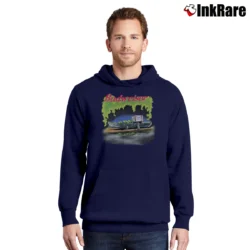 Men’s Budweiser Frogs Mascot King of Beers 90s Pullover Hoodie in navy | Cozy, Durable, Modern Fit