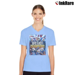 Women’s Buffalo Bills AFC East Champions V-Neck Tee in light blue | Chic Neckline, Soft Texture