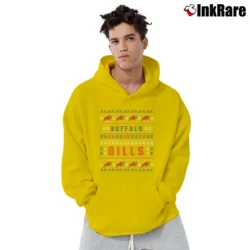 Men’s Buffalo Bills Christmas Pattern Pullover Hoodie in yellow | Cozy, Durable, Modern Fit