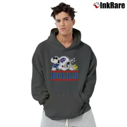 Men’s Buffalo Bills Joe Cool Snoopy And Woodstock Pullover Hoodie in charcoal | Cozy, Durable, Modern Fit
