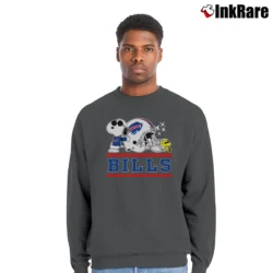 Men’s Buffalo Bills Joe Cool Snoopy And Woodstock Crewneck Sweatshirt in charcoal | Cozy Fabric, Clean Style