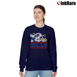 Women’s Buffalo Bills Joe Cool Snoopy And Woodstock Relaxed Sweatshirt in navy | Soft, Laid-Back Vibe