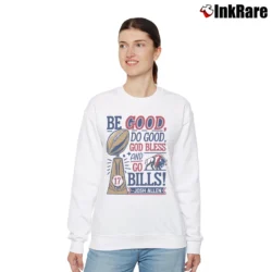 Women’s Buffalo Bills Josh Allen Be Good Do Good Go Bills Relaxed Sweatshirt in white | Soft, Laid-Back Vibe