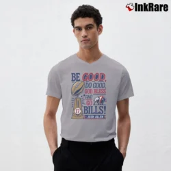 Men’s Buffalo Bills Josh Allen Be Good Do Good Go Bills V-Neck Tee in sport grey | Sharp, Breathable, Everyday Staple