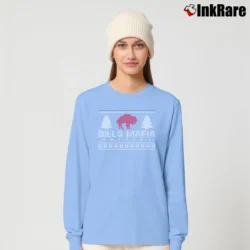 Women’s Buffalo Bills Mafia Christmas Style Long-Sleeve Top in light blue | Sleek, Versatile, All-Season