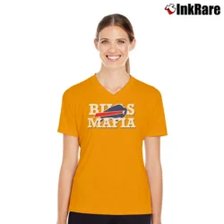 Women’s Buffalo Bills Mafia V-Neck Tee in orange | Chic Neckline, Soft Texture
