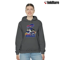 Women’s Buffalo Bills Mickey Mouse Football Fan Cozy Hoodie in charcoal | Warm, Structured, Stylish