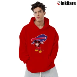 Men’s Buffalo Bills Mickey Mouse Super Bowl Fan Pullover Hoodie in red | Cozy, Durable, Modern Fit