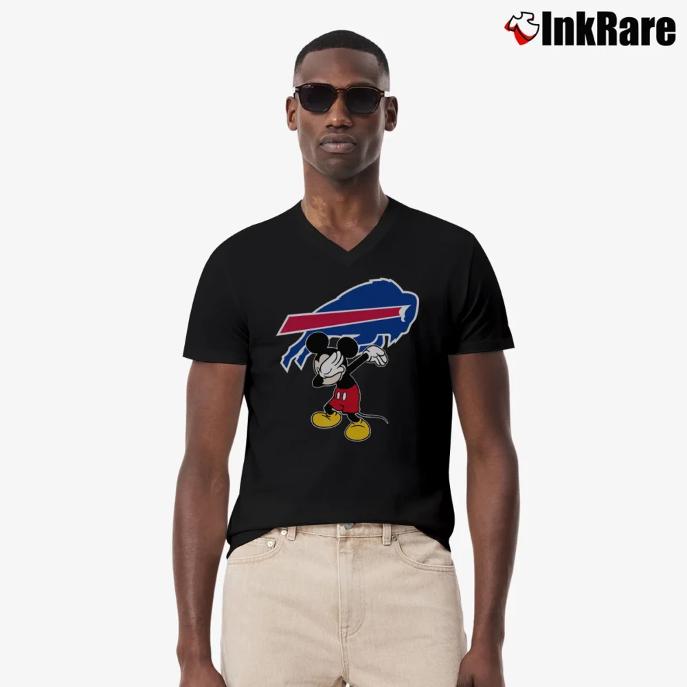 Men’s Buffalo Bills Mickey Mouse Super Bowl Fan V-Neck Tee in black | Sharp, Breathable, Everyday Staple
