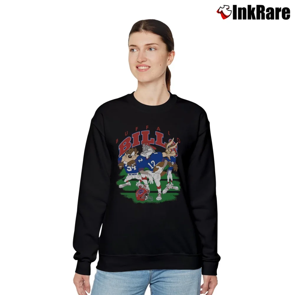 Women’s Buffalo Bills NFL Football Looney Tunes Relaxed Sweatshirt in black | Soft, Laid-Back Vibe