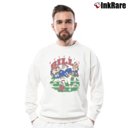 Men’s Buffalo Bills NFL Football Looney Tunes Crewneck Sweatshirt in white | Cozy Fabric, Clean Style