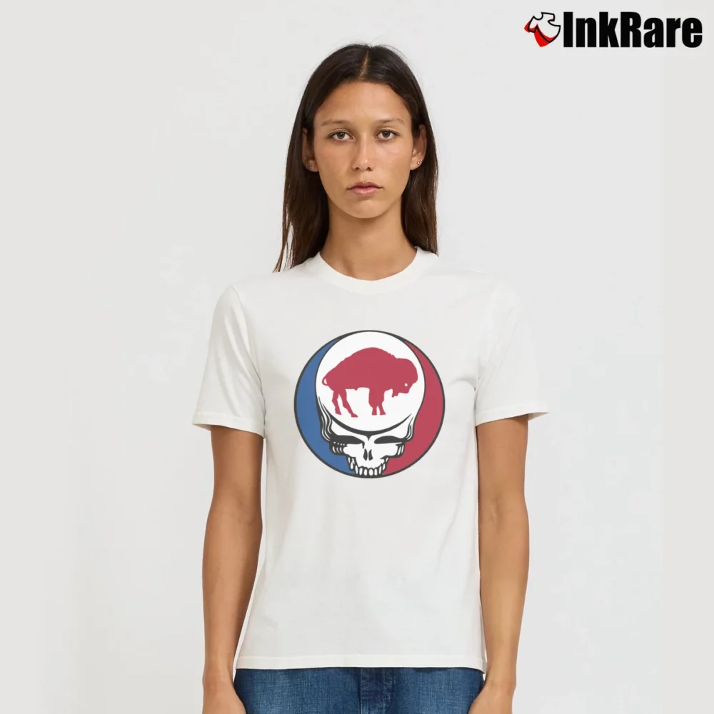 Women’s Buffalo Bills NFL Grateful Dead Steal Your Face Signature T-Shirt in white | Soft, Flattering Fit