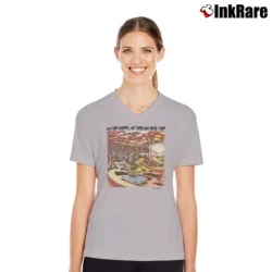 Women’s Buffalo Bills NFL Looney Tunes Football V-Neck Tee in sport grey | Chic Neckline, Soft Texture