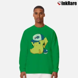Men’s Buffalo Bills Pikachu Pokemon Football Long-Sleeve Shirt in irish green | Sleek, Lightweight, Year-Round Wear