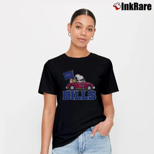 buffalo bills snoopy and woodstock driving car Women’s Tee in black – Effortless Style Women’s buffalo bills snoopy and woodstock driving car T-Shirt in black | Soft, Flattering Fit