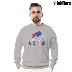 Men’s Buffalo Bills Snoopy Charlie Brown And Friends Crewneck Sweatshirt in sport grey | Cozy Fabric, Clean Style