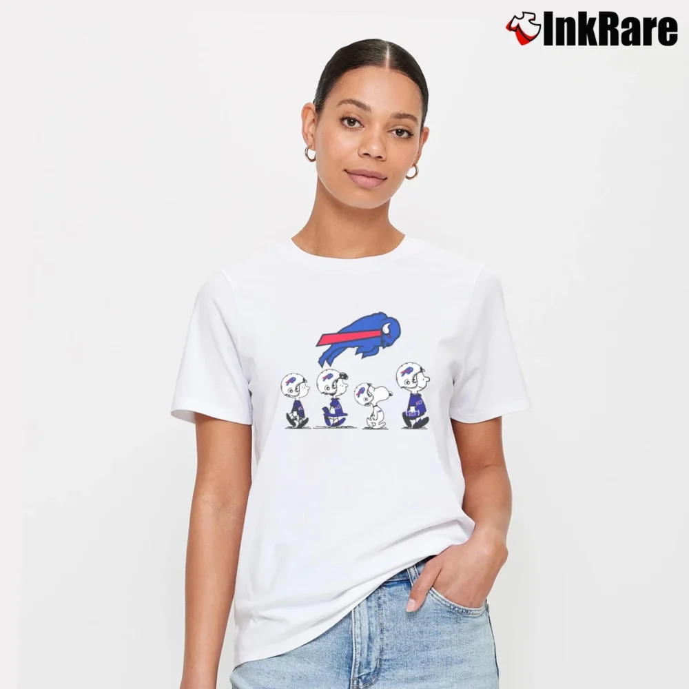 Women’s Buffalo Bills Snoopy Charlie Brown And Friends Signature T-Shirt in white | Soft, Flattering Fit