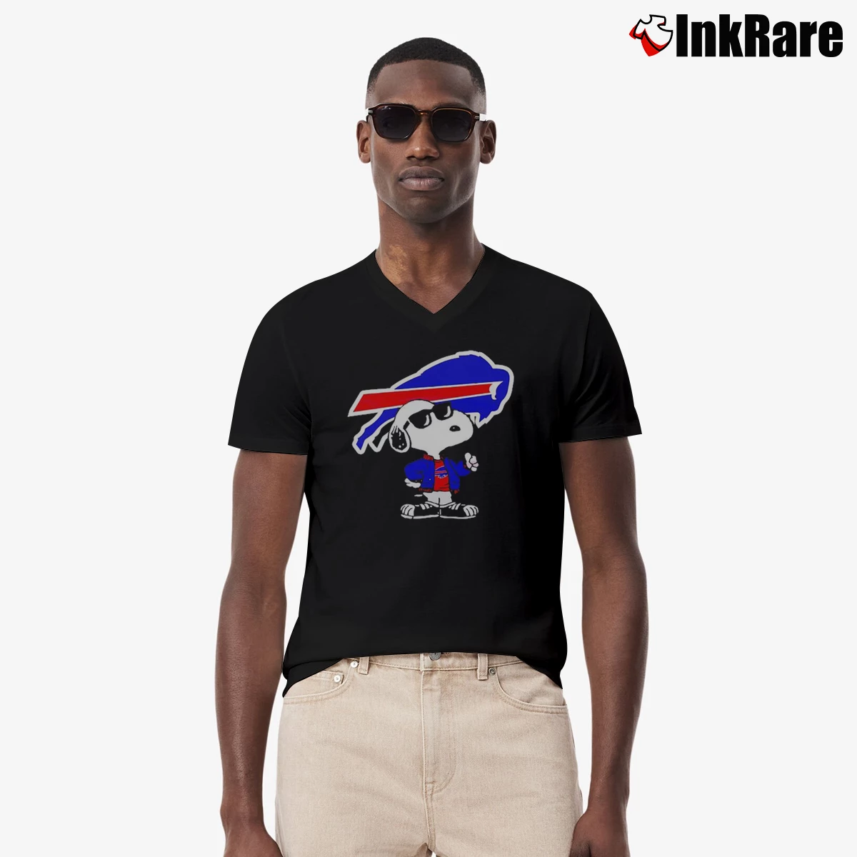 buffalo bills snoopy joe cool Men’s V-Neck Tee in black – Modern Essential Men’s buffalo bills snoopy joe cool V-Neck Tee in black | Sharp, Breathable, Everyday Staple