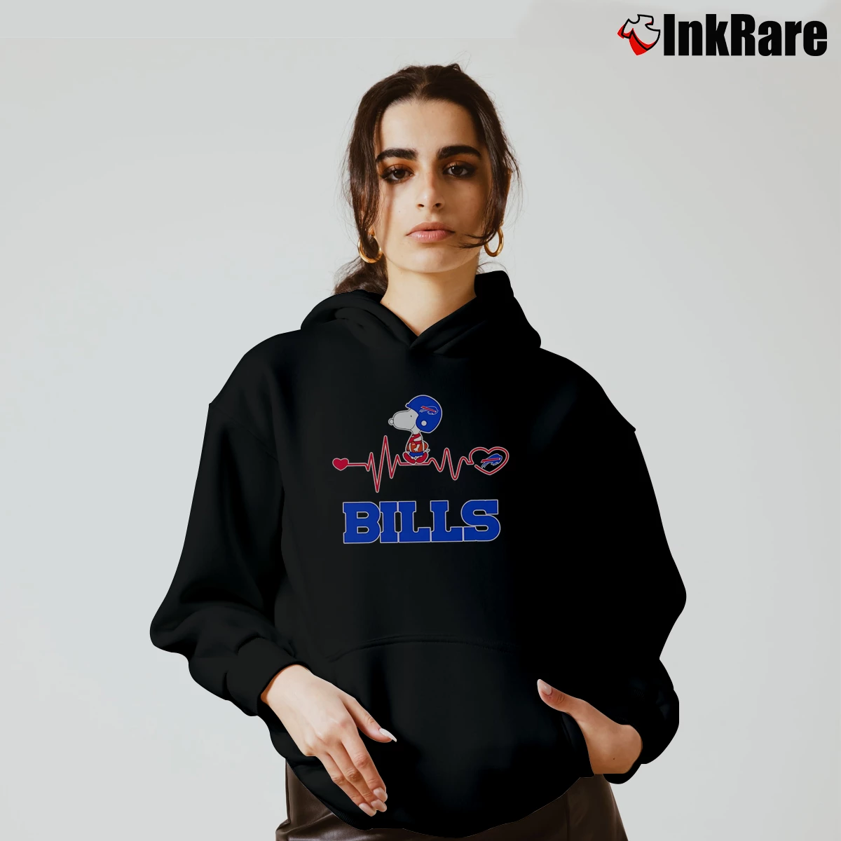 buffalo bills snoopy walking on heartbeat football Women’s Cozy Hoodie in black – Urban Chic Women’s buffalo bills snoopy walking on heartbeat football Cozy Hoodie in black | Warm, Structured, Stylish