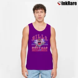 Men’s Buffalo Bills Taz Looney Tunes Football Tank Top in purple | Breathable, Active-Friendly Design