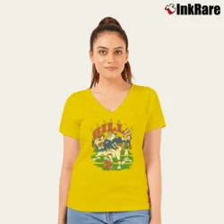 Women’s Buffalo Bills X Looney Tunes NFL Football V-Neck Tee in yellow | Chic Neckline, Soft Texture