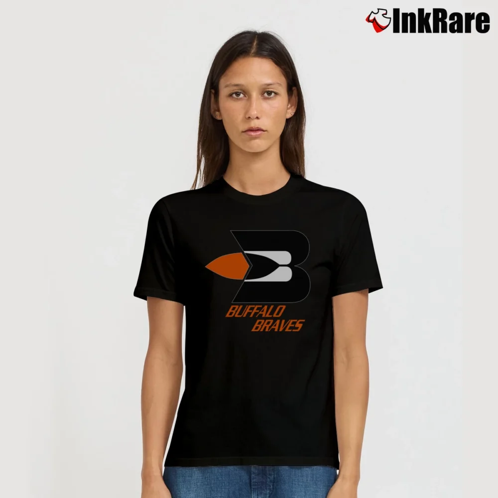 Women’s Buffalo Braves Retro Basketball Signature T-Shirt in black | Soft, Flattering Fit