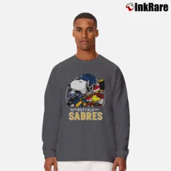 Men’s Buffalo Sabres Snoopy Woodstock NHL Hockey Long-Sleeve Shirt in charcoal | Sleek, Lightweight, Year-Round Wear