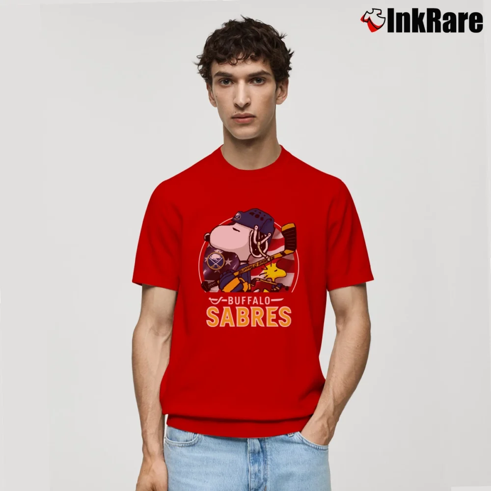 Men’s Buffalo Sabres Snoopy Woodstock NHL Hockey Classic T-Shirt in red | Soft, Breathable Everyday Wear