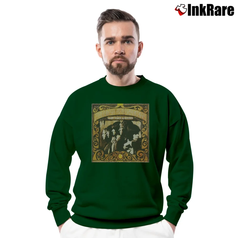 Men’s Buffalo Springfield Broken Arrow Crewneck Sweatshirt in forest green | Cozy Fabric, Clean Style
