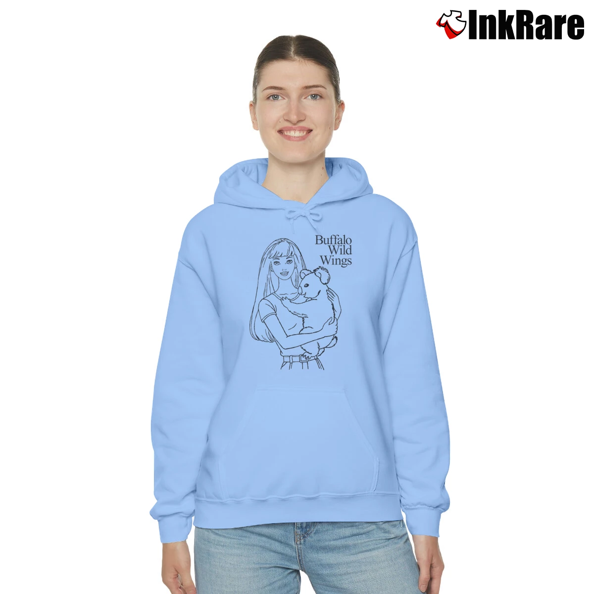 Women’s Buffalo Wild Wings Barbie Cozy Hoodie in light blue | Warm, Structured, Stylish