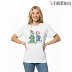 Bugs And Lola Bunny Christmas Winter Couple Shirt on white short sleeve shirt for women graphic tee
