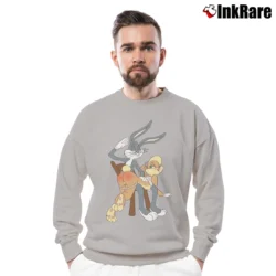 Men’s Bugs Bunny And Lola Looney Tunes Classic Crewneck Sweatshirt in sport grey | Cozy Fabric, Clean Style