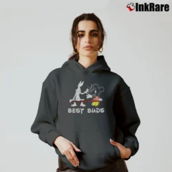 Women’s Bugs Bunny And Mickey Mouse Marijuana Cozy Hoodie in charcoal | Warm, Structured, Stylish