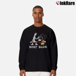 Men’s Bugs Bunny And Mickey Mouse Marijuana Long-Sleeve Shirt in black | Sleek, Lightweight, Year-Round Wear