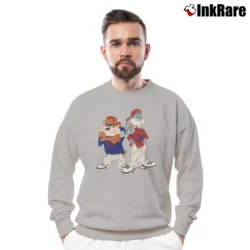 Men’s Bugs Bunny And Taz Looney Tunes Crewneck Sweatshirt in sport grey | Cozy Fabric, Clean Style