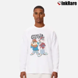 Men’s Bugs Bunny And Taz Retro Old School Looney Tunes Long-Sleeve Shirt in white | Sleek, Lightweight, Year-Round Wear