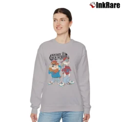 Women’s Bugs Bunny And Taz Retro Old School Looney Tunes Relaxed Sweatshirt in sport grey | Soft, Laid-Back Vibe