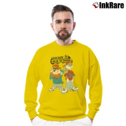 Men’s Bugs Bunny And Taz Retro Old School Looney Tunes Crewneck Sweatshirt in yellow | Cozy Fabric, Clean Style