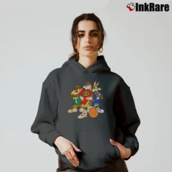 Women’s Bugs Bunny Basketball Kids 90s Looney Tunes Taz Cozy Hoodie in charcoal | Warm, Structured, Stylish