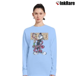 Women’s Bugs Bunny Looney Tunes Gucci Mashup Classic Long-Sleeve Top in light blue | Sleek, Versatile, All-Season