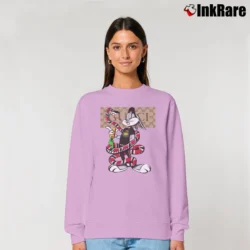 Women’s Bugs Bunny Looney Tunes Gucci Mashup Relaxed Sweatshirt in light pink | Soft, Laid-Back Vibe