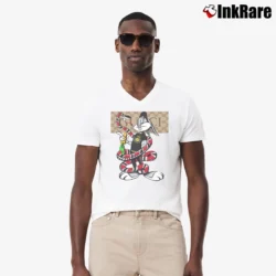 Men’s Bugs Bunny Looney Tunes Gucci Mashup V-Neck Tee in white | Sharp, Breathable, Everyday Staple