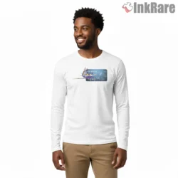 Bugs Bunny P51 Mustang Blueprint Flight Shirt on white long sleeve shirt for men graphic tee