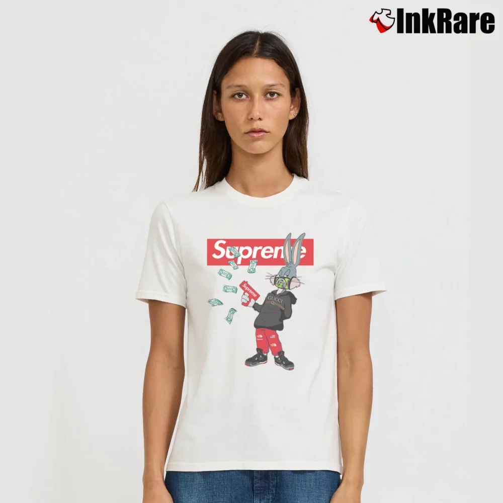 Women’s Bugs Bunny Supreme Graphic Signature T-Shirt in white | Soft, Flattering Fit