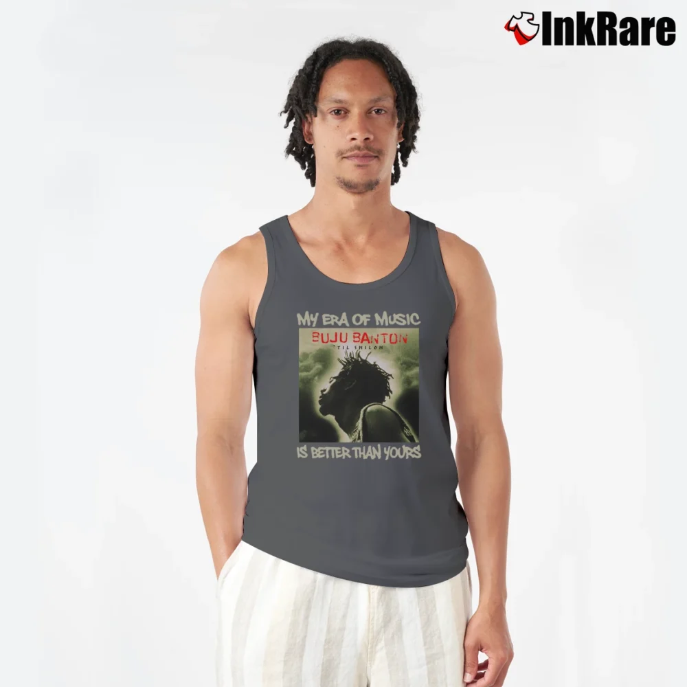 Men’s Buju Banton Graphic Tank Top in charcoal | Breathable, Active-Friendly Design