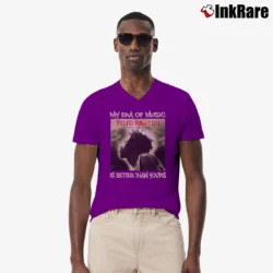 Men’s Buju Banton Graphic V-Neck Tee in purple | Sharp, Breathable, Everyday Staple