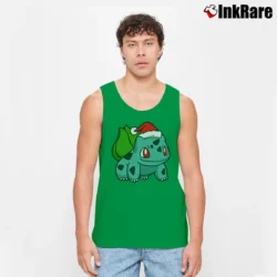 Men’s Bulbasaur Pokemon Christmas Festive Gift Tank Top in irish green | Breathable, Active-Friendly Design