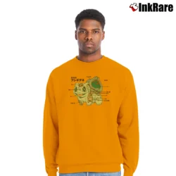 Men’s Bulbasaur Pokemon Dissection Concept Crewneck Sweatshirt in orange | Cozy Fabric, Clean Style