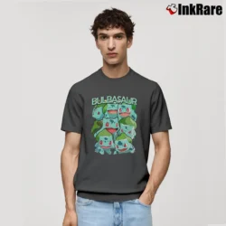 Men’s Bulbasaur Pokemon Retro Custom Graphic Classic T-Shirt in charcoal | Soft, Breathable Everyday Wear